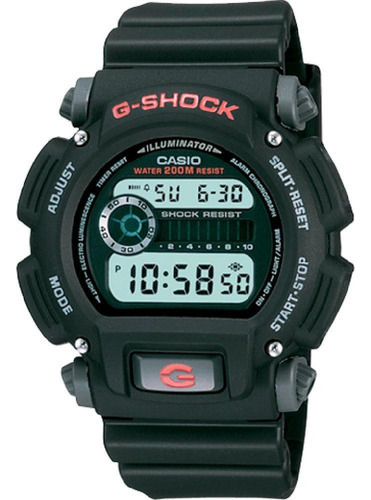 Reloj Casio G-shock Dw-9052-1v Pulsadores Grises E-watch Color De La Correa Negro Color Del Bisel Negro Color Del Fondo Negro