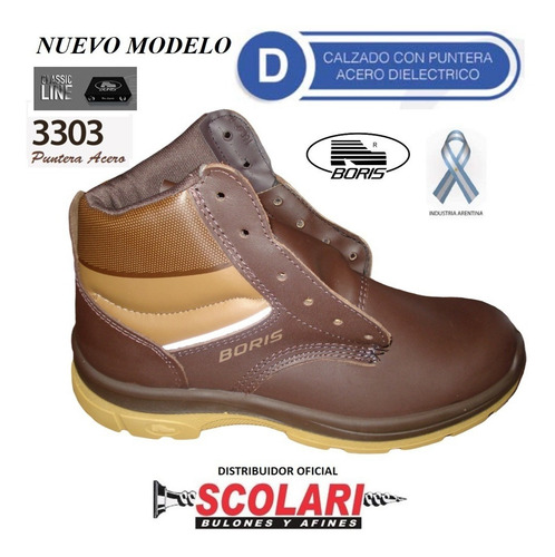 Imagen 1 de 6 de Botin Boris 3303d Marron Acero Dielectrico Calzado Seguridad