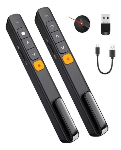 Presentador Láser Con 2 Lápices Punteros Usb Inalámbricos