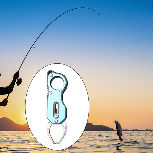 Clip Agarrador De Peces Con Cordón De Pesca, Equipo De Azul