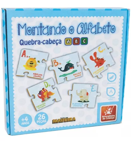 Alfabeto de Madeira MDF para Alfabetização Infantil - Brinquedos