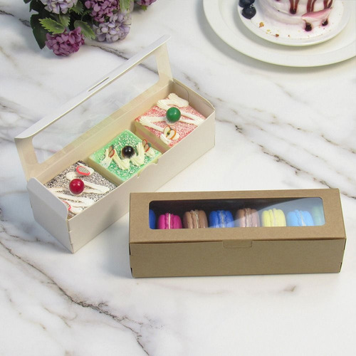 Caixas De Macaron De 20 Unidades Com Janela Transparente