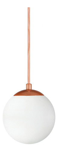 Pendente Globo Esfera De Vidro Branco 14cm Bronze