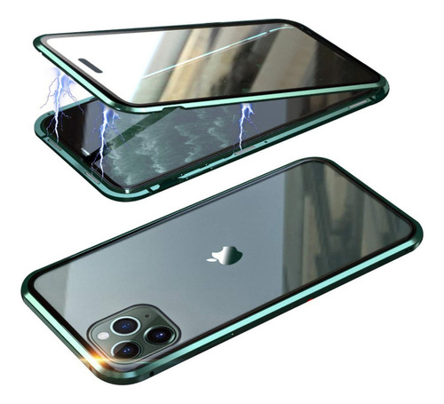 Case 360° De Vidrio Magnético Para iPhone 11 Pro 5.8 Verde