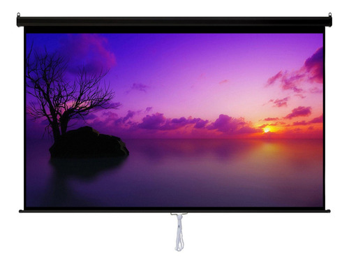Pantalla Manual Negra Para Proyector 120'' Pulgadas, Hd 16:9