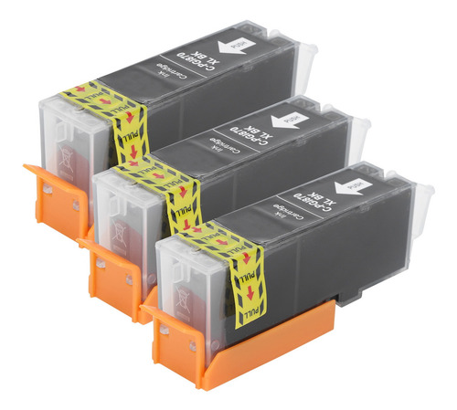 Imagen 2 de 10 de 25ml Cartucho De Tinta 3pcs Impresora Negro Plástico Pgi-870