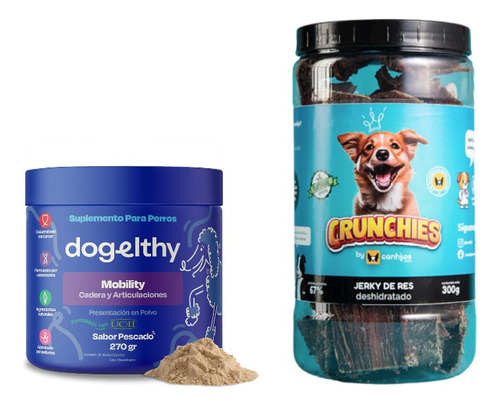 Doglethy Suplemento Mobility & Canhijos Jerky De Res Snack