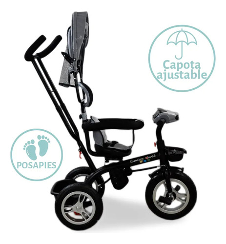 Triciclo Confetyworld Multifuncional 360 T19 Gris