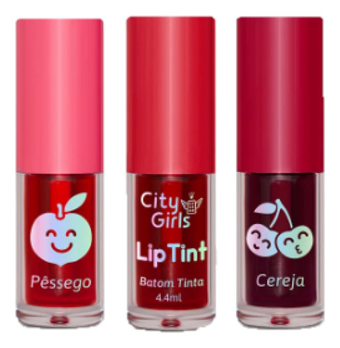 3 Batom Tinta Lip Tint Cg199 - Kit City Girls Atacado