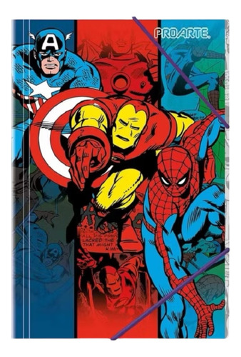 Carpeta Oficio Elástico Marvel Comic Foil Proarte