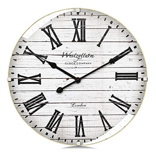 Westzytturm Reloj De Pared Moderno De Granja De 16 Pulgadas