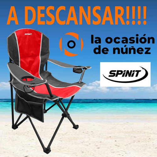 Imagen 4 de 7 de Sillon Director Spinit Deluxe Plegable Playa Camping P/vaso