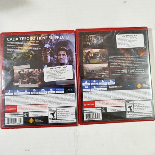 Lote 2 Vj Uncharted 4 Y Uncharted The Lost Legacy Ps4 (Usado)
