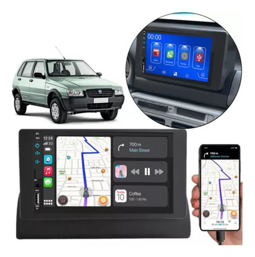 Kit Multimidia Carplay Android Auto Mp5 Uno Mille 1995-2013