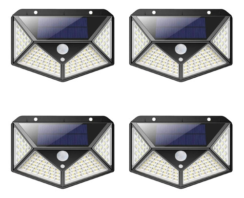 Kit 4x Lampara Solar Potente Led 4 Lados Con Sensor