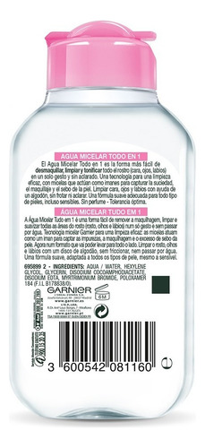 Agua Micelar Skinactive Todo En 1 Facial Garnier 100ml