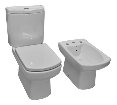 Inodoro Largo + Deposito + Bidet Roca Dama Senso + Tapa C/ A