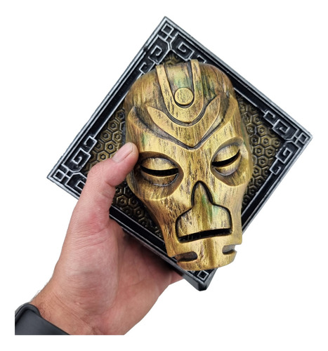 Decoração Gamer Quadro 3d Skyrim Máscara Dragonborn