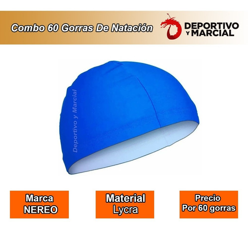 Imagen 2 de 6 de 60 Gorras De Natacion Lycra Nereo Pileta Gorros Mayorista