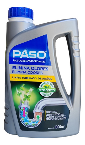 Pack X2 Paso Desatascador Cañeria Elimina Olores Biológico1l