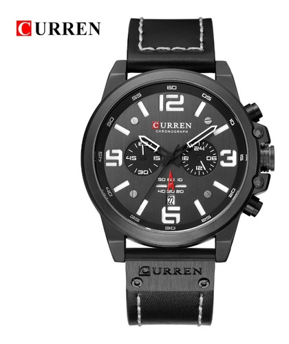 Reloj Para Hombre Curren 8314 Cronografo Cuero Acero Inoxid