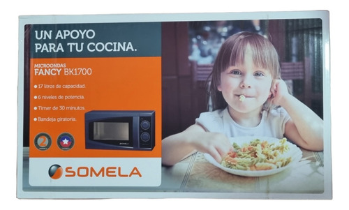 Microondas Somela Fancy Bk1700 Negro 17lts 6 Niveles Timer