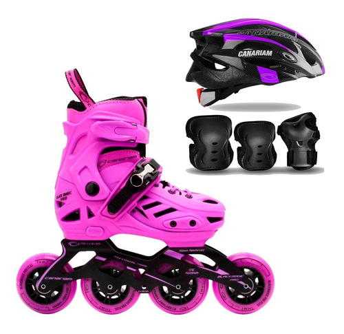 Patines Blackmagic Pro Plus Morado+ Kit + Casco T31-34