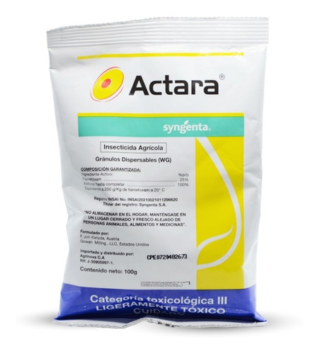 Actara Insecticida X 100 Gr Syngenta