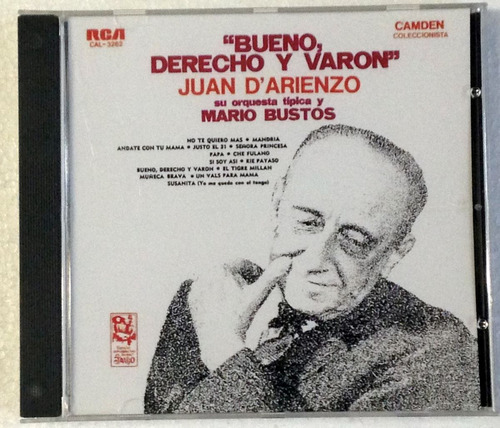 Juan D'arienzo Bueno Derecho Y Varon Cd Bajado De Lp 