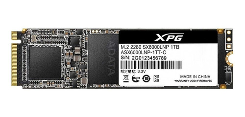 Imagen 1 de 3 de Disco sólido SSD interno XPG SX6000 Lite ASX6000LNP-1TT-C 1TB