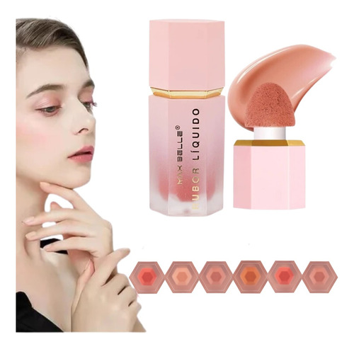 Set De 6 Rubor Blush Colorete Mate Liquido Maquillaje