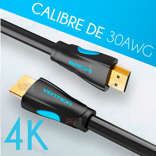 Cable Hdmi 4k Vention V 2.0 A 60 Hz 5 Metros Laptop Tv Pc