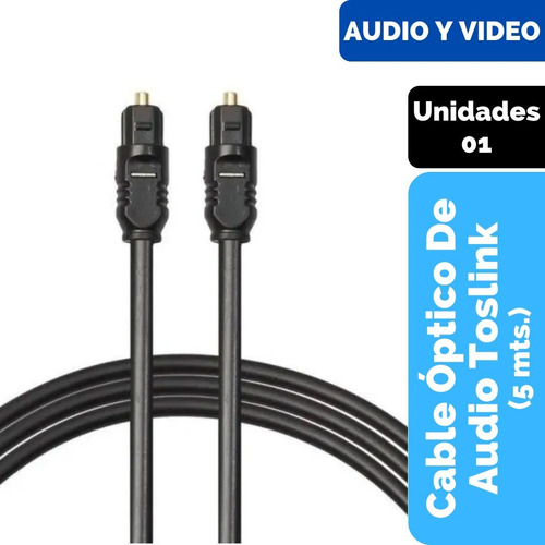 Imagen 1 de 9 de Cable Óptico De Audio Toslink Alta Calidad, 5 Metros | Dugu