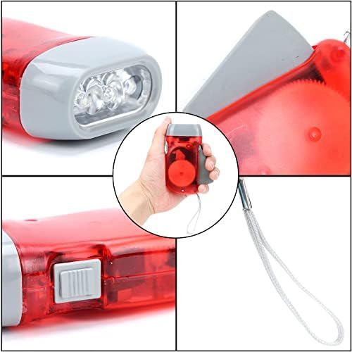 Droutti 30 Piezas Linterna De Manivela 3 Led Luz Blanca Anto