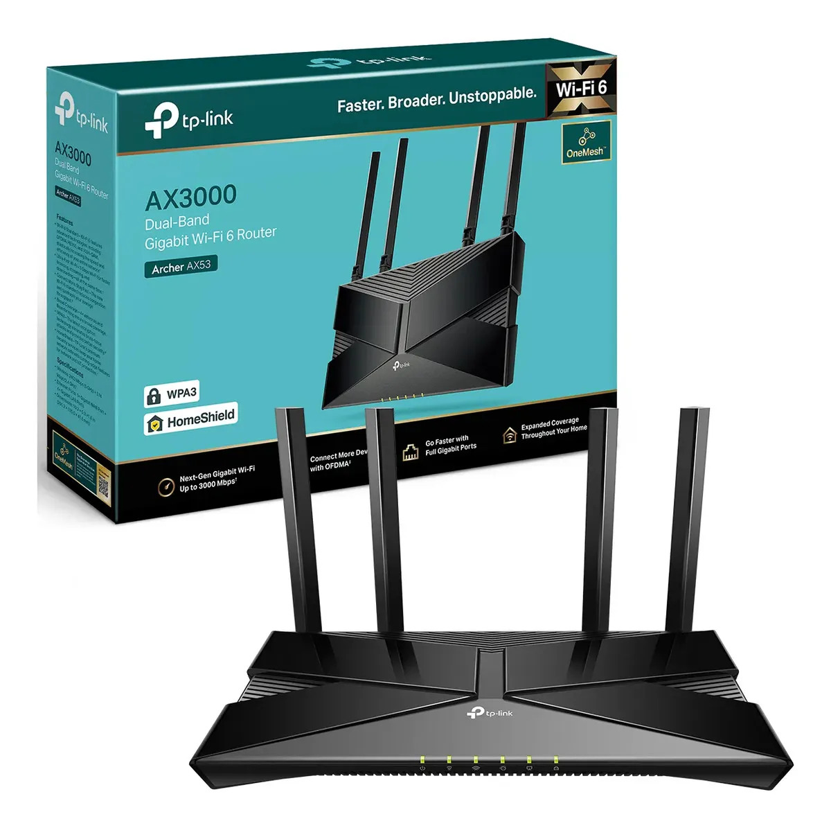 TP-Link Archer AX53 Router WiFi6 AX3000 Doble Banda hasta 3.0Gbps - 1 WAN + 4 LAN Gigabit - Latencia Ultrabaja - Cobertu