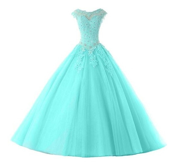 vestidos para debutantes verde agua