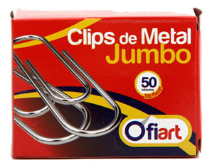 Clips De Metal Jumbo 50mm Caja X100und Ofiart