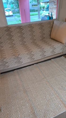 Alfombra Yute Y Algodón Modelo Diamond 120x180 Cm Ancho 120 Cm Diseño De La Tela Geométrico Largo 180 Cm