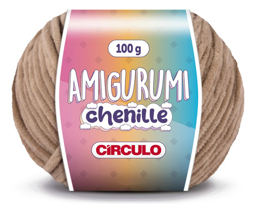 Amigurumi Chenille Círculo - 100 Gramas - 110 Metros Cor 7727- Madeira