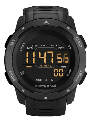 Reloj North Edge Mars Podómetro Contador Calorías Negro