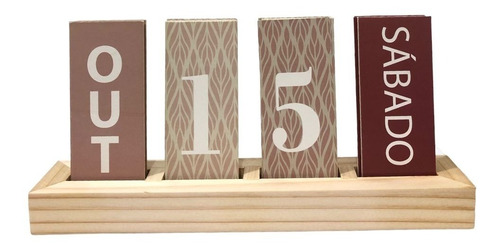 Kit 50 Calendários De Mesa Madeira Home Office Decorativo