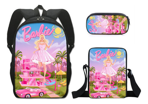 Nueva Mochila Escolar Barbie Princess De Tres Piezas Barbie