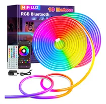 Comprar Hifiluz Tira De Neon Flex Luz Led Rgb Ip68 Bluetooth 10m Luces Flexible App Y Control Remoto Cambiante Para Decoración De Interiores Y Exteriores Cortable led lights tira led neon tiras led rgb