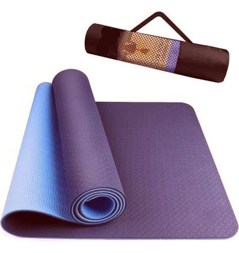 Mat Yoga Colchoneta Eco 6mm Doble Color Guías +bolso +cordel