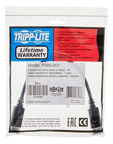 Cabo Tripp Lite Displayport Com Travas Dp Para Dp, 4k X 2k,