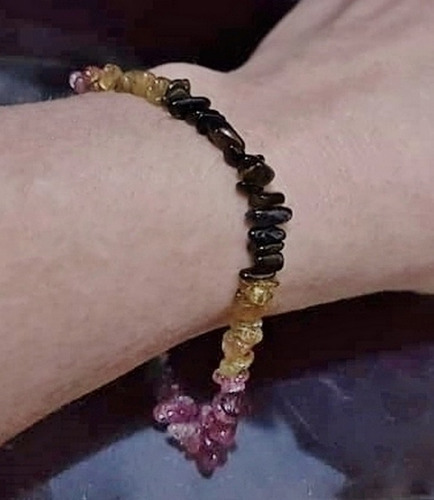 Imagem 5 de 7 de Pedras - Pulseira Turmalinas, Fecho De Ouro 18, Cód357p138