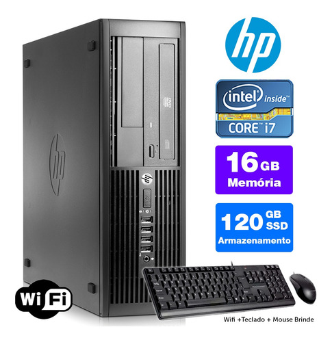 Imagem 1 de 5 de Computador Barato Hp Compaq Sff I7 2g 16gb Ssd120 Brinde