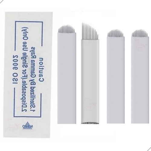 50 Laminas Microblading Tebori Agulha - Ler Descrição Cor 12 Chanfrada 0,18mm