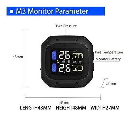 Imagen 6 de 6 de Tpms Moto Careud Sensor Presión Neumatico Wireless Externo