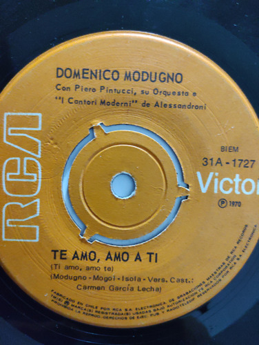 Vinilo Single De  Domenico Modugno Te Amo (o-56